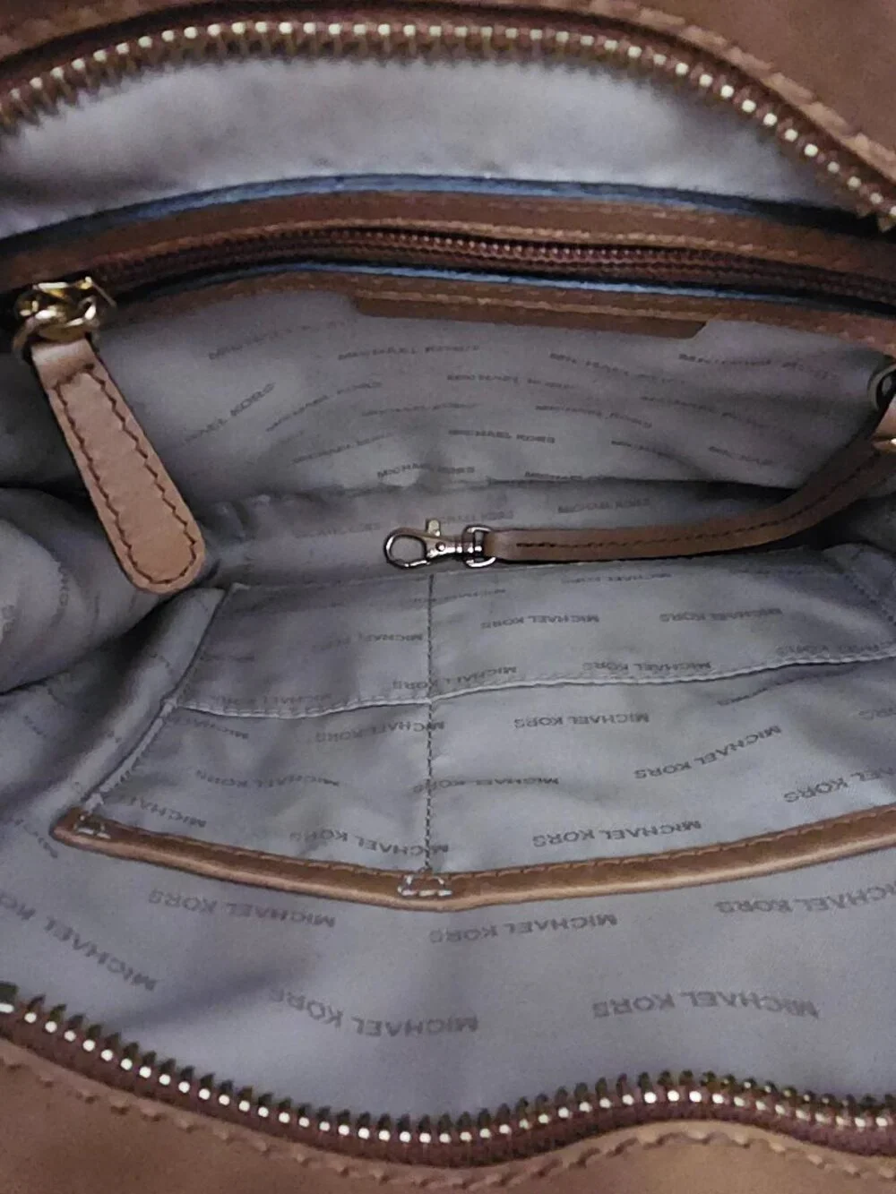 Michael Kors Hamilton Traveler Canvas Leather Crossbody Shoulder Bag COA Brown